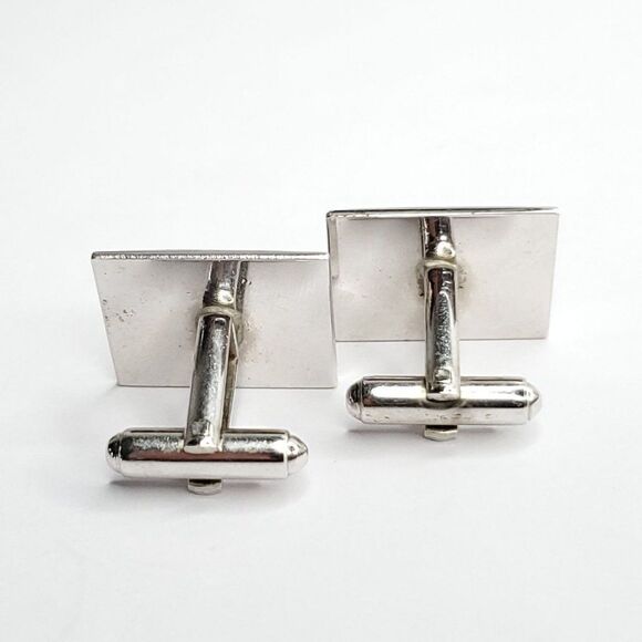 Vintage MOP Mother of Pearl Abalone Shell Cuff Links Checkerboard Geometric - Picture 3 of 3